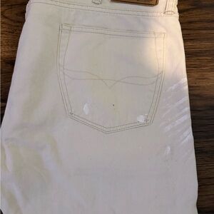 Ralph Lauren Men's Off-White Jeans faded paint stained